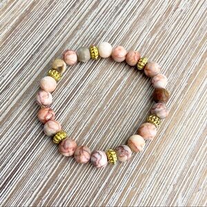 Redline marble bead bracelet